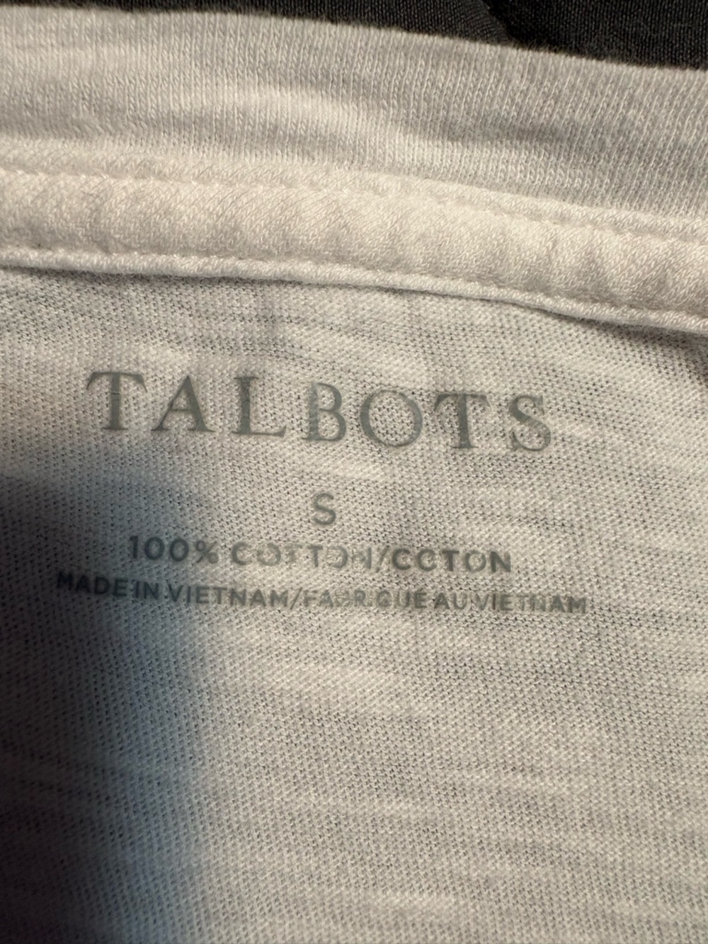 Talbots White-to-Pink Ombre Tee with Green Leaf Motif - Picture 3 of 3